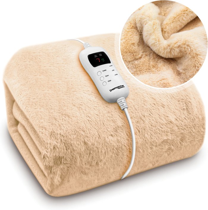 The Range | Dreamcatcher Double Faux Fur Electric Heated Throw - Natural Cream Dreamcatcher Double Faux Fur Electric Heated Throw - Natural Cream