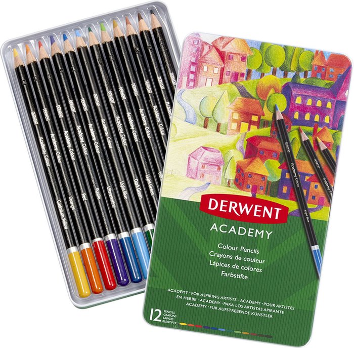 The Range | Derwent Pack of Derwent Academy Colour Pencils - 12 Derwent Pack of Derwent Academy Colour Pencils - 12