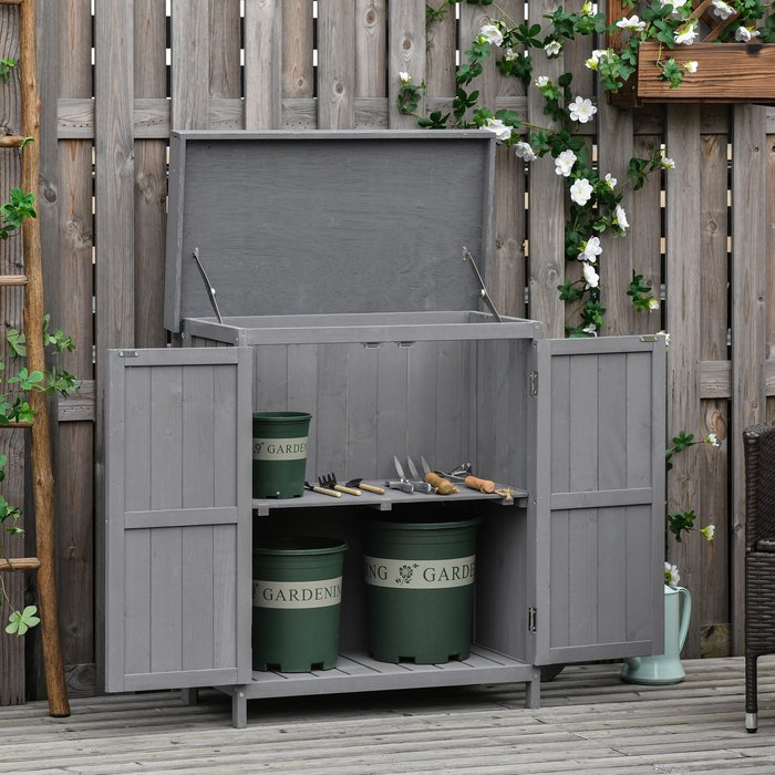 The Range | Outsunny Outdoor Garden Storage Shed - Grey Outsunny Outdoor Garden Storage Shed - Grey