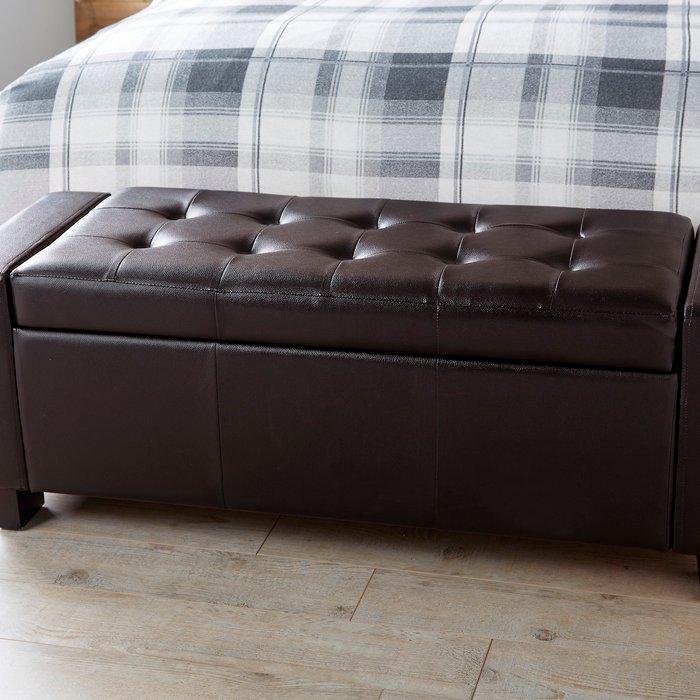 The Range | Worldstores Essentials Verona Brown Faux Leather Ottoman Brown Worldstores Essentials Verona Brown Faux Leather Ottoman Brown