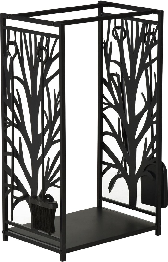 The Range | HOMCOM Heavy Duty Firewood Wood Log Rack - Black HOMCOM Heavy Duty Firewood Wood Log Rack - Black