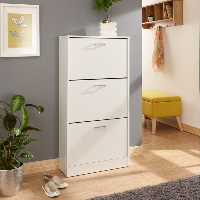 The Range | GFW Stirling Three Tier Shoe Cabinet - White GFW Stirling Three Tier Shoe Cabinet - White