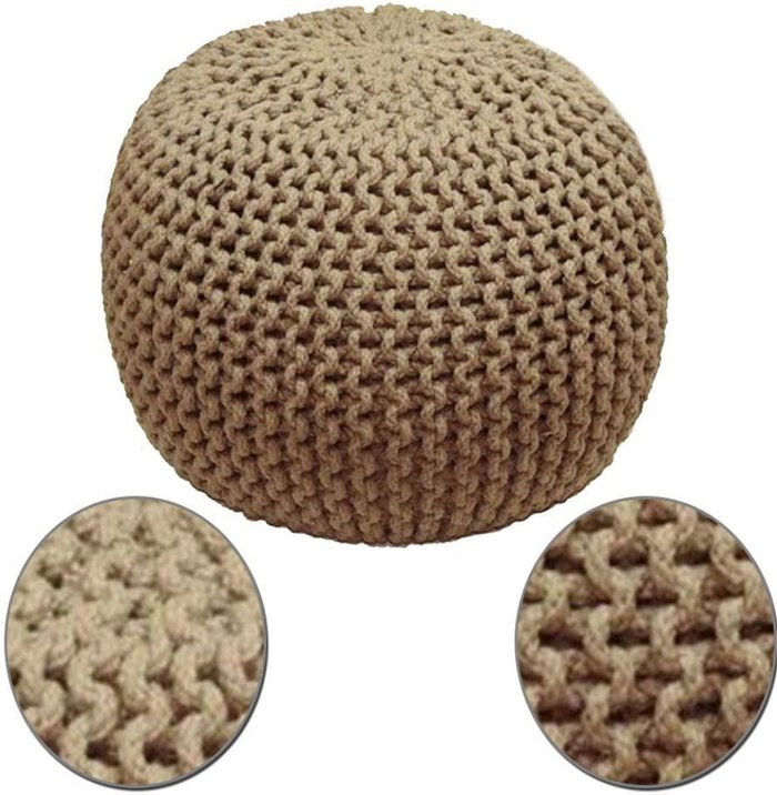 The Range | R&G Charcoal Pouffe - Tan R&G Charcoal Pouffe - Tan