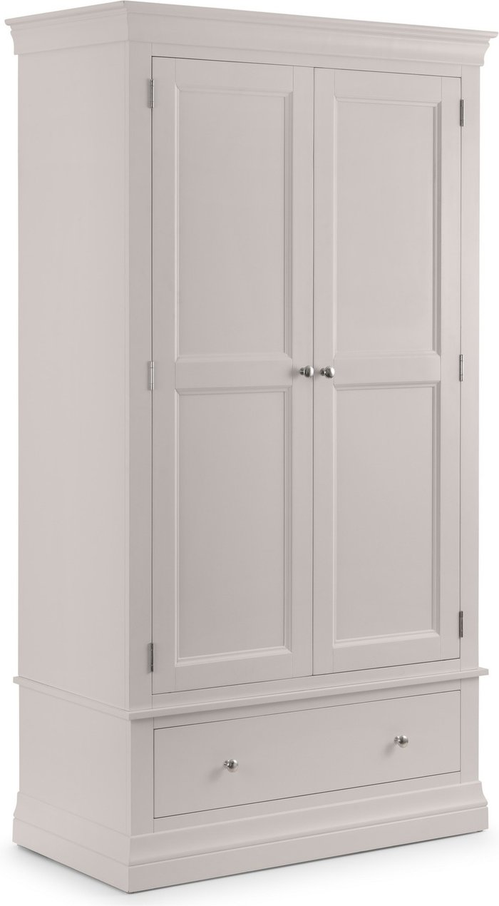 The Range | Julian Bowen Clermont 2 Door 1 Drawer Wardrobe - Light Grey - Light Grey Julian Bowen Clermont 2 Door 1 Drawer Wardrobe - Light Grey - Light Grey