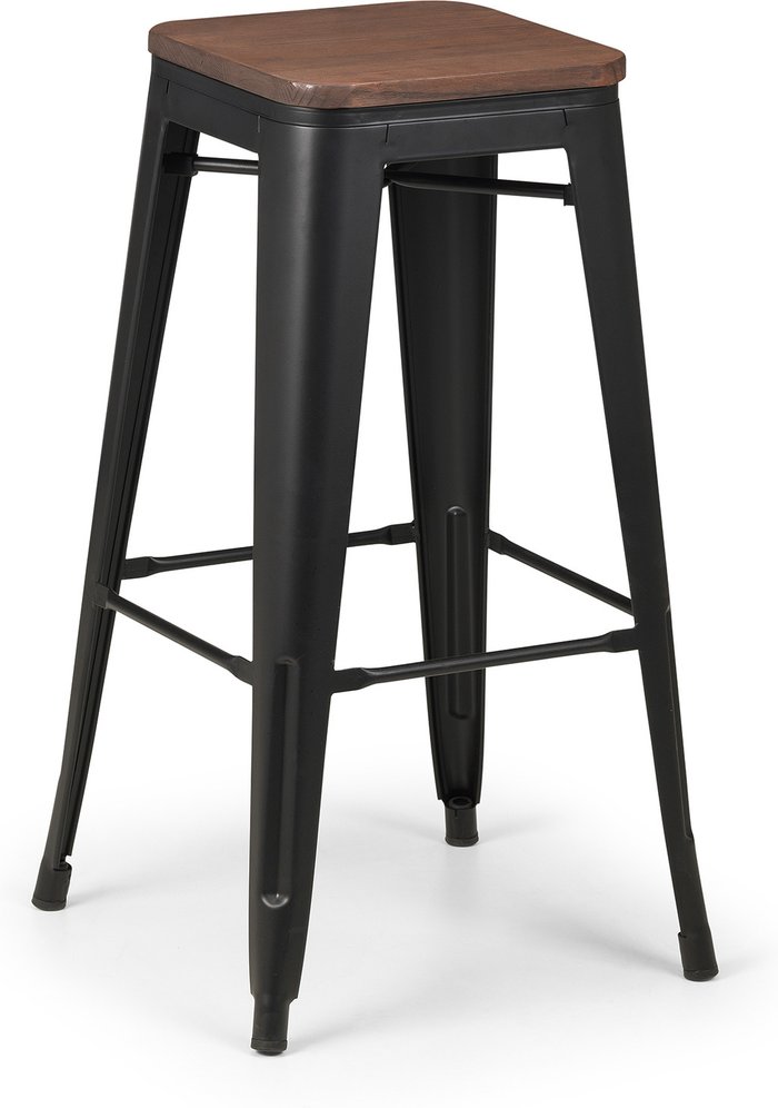 The Range | Julian Bowen Set Of 4 Grafton Backless Bar Stools - Mocha Elm Julian Bowen Set Of 4 Grafton Backless Bar Stools - Mocha Elm