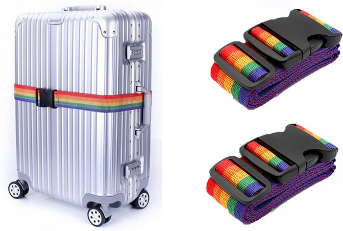 The Range | Set of 2 Rainbow Luggage Straps - Rainbow Set of 2 Rainbow Luggage Straps - Rainbow
