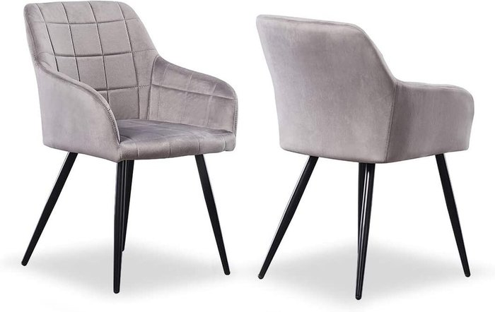 The Range | Life Interiors Camden Velvet Dining Chair Set of 2 - Light Grey Life Interiors Camden Velvet Dining Chair Set of 2 - Light Grey