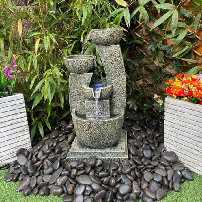 The Range | Tranquility Water Features Medium Aztec Mains Powered Water Feature - Grey Tranquility Water Features Medium Aztec Mains Powered Water Feature - Grey