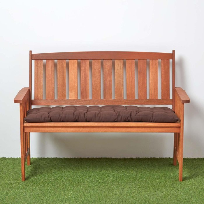 The Range | Homescapes Solid Garden Bench Pad Cushion - Chocolate / 108cm Homescapes Solid Garden Bench Pad Cushion - Chocolate / 108cm