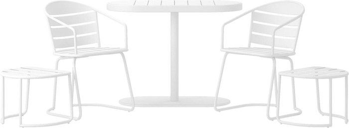 The Range | Cosco Metro Retro 5PC Bistro Set - White Cosco Metro Retro 5PC Bistro Set - White