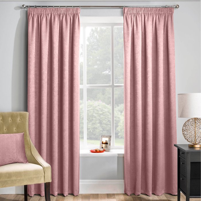 The Range | Enhanced Living Matrix Tape Top Thermal Noise reducing Dim Out Curtains - Blush Pink / 183cm / 168cm Enhanced Living Matrix Tape Top Thermal Noise reducing Dim Out Curtains - Blush Pink / 183cm / 168cm