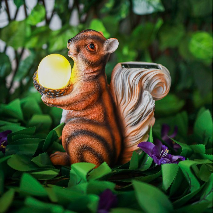 The Range | Garden Mile Solar Squirrel with LED Acorn Ornament - Brown Garden Mile Solar Squirrel with LED Acorn Ornament - Brown