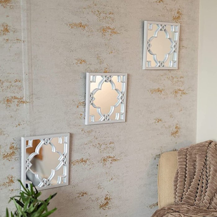 The Range | Marco Paul 3 Piece Wall Mirror Set - White Marco Paul 3 Piece Wall Mirror Set - White