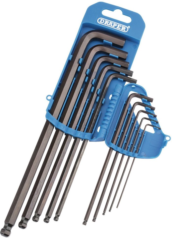 The Range | Draper Draper 10 Piece Extra Long Ball End Allen Key Set Imperial Draper Draper 10 Piece Extra Long Ball End Allen Key Set Imperial