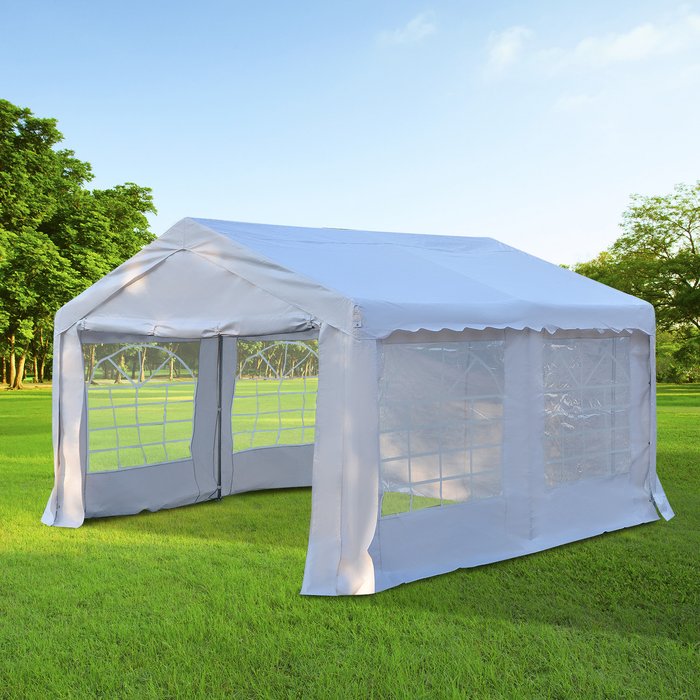 The Range | Outsunny Garden Gazebo Party Tent - White / 4m Outsunny Garden Gazebo Party Tent - White / 4m