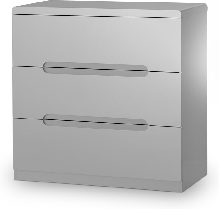 The Range | Julian Bowen Manhattan 3 Drawer Chest - Grey - Grey Julian Bowen Manhattan 3 Drawer Chest - Grey - Grey