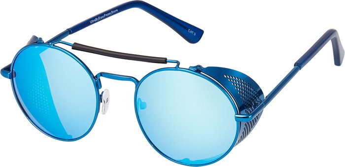 The Range | Ultra Deep Blinder Sunglasses Retro Round Goggles Glasses UV400 - Blue Ultra Deep Blinder Sunglasses Retro Round Goggles Glasses UV400 - Blue
