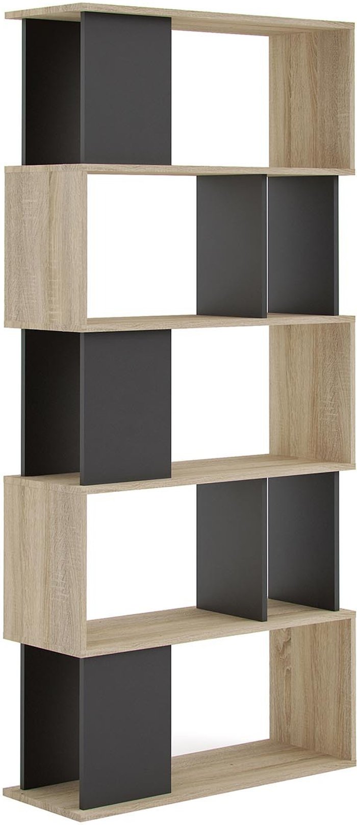 The Range | Furniture To Go Maze Open Bookcase Oak and Black Furniture To Go Maze Open Bookcase Oak and Black