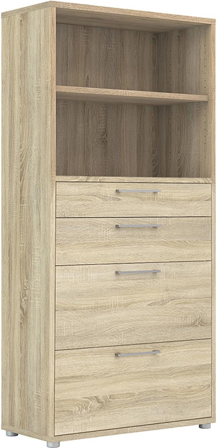The Range | Furniture To Go Prima 1-Shelf 2-Drawer 2-File Bookcase - Oak Furniture To Go Prima 1-Shelf 2-Drawer 2-File Bookcase - Oak