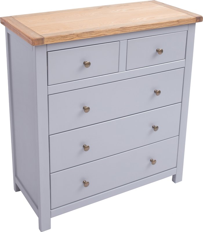 The Range | Cabinet Bits Mirano 2 Over 3 Chest of Drawer - Grey / Brass Cabinet Bits Mirano 2 Over 3 Chest of Drawer - Grey / Brass