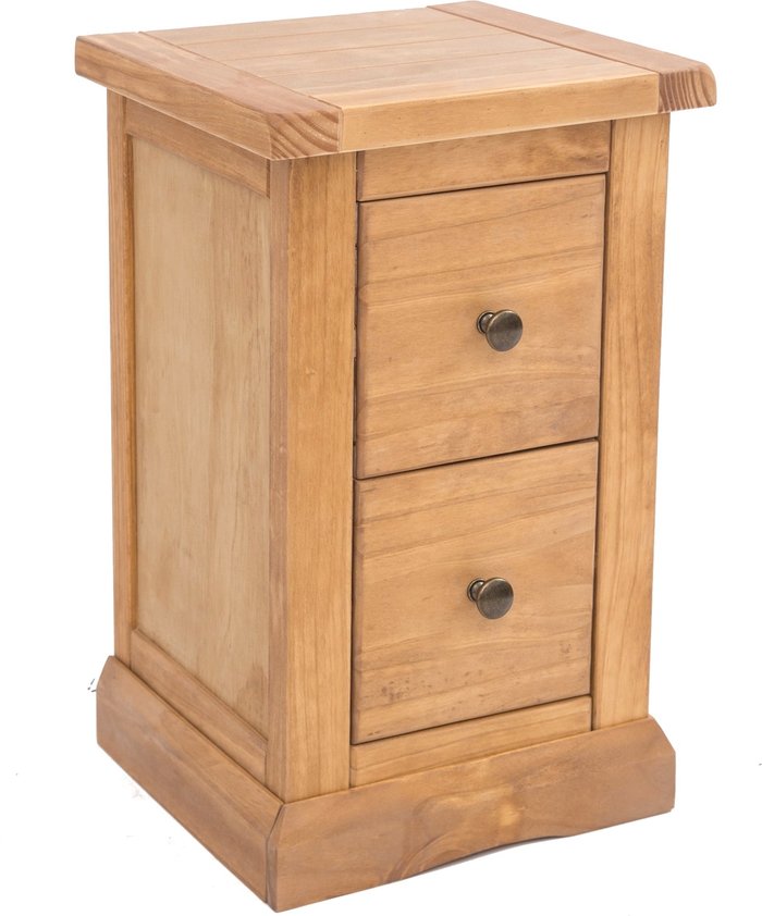 The Range | Cabinet Bits Lucca 2 Drawer Petite Bedside Cabinet - Brown / Brass Knob Cabinet Bits Lucca 2 Drawer Petite Bedside Cabinet - Brown / Brass Knob