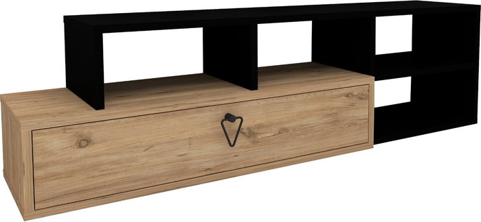 The Range | Destina Home Mercury Adjustable TV Stand with Shelves - Atlantic Pine - Black Destina Home Mercury Adjustable TV Stand with Shelves - Atlantic Pine - Black