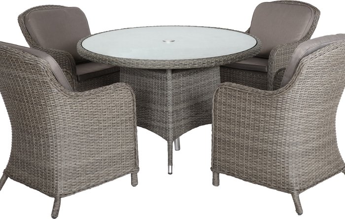 The Range | Royalcraft PARIS 4 Seater Round Imperial Dining Set - Grey Royalcraft PARIS 4 Seater Round Imperial Dining Set - Grey