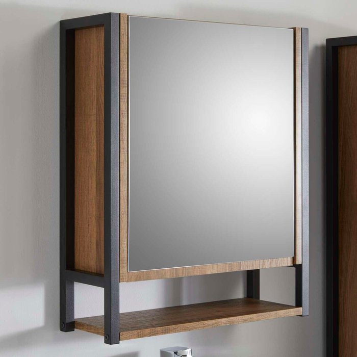 The Range | House and Homestyle Wall Mounted Wood Effect Mirrored Bathroom Cabinet - Brown House and Homestyle Wall Mounted Wood Effect Mirrored Bathroom Cabinet - Brown