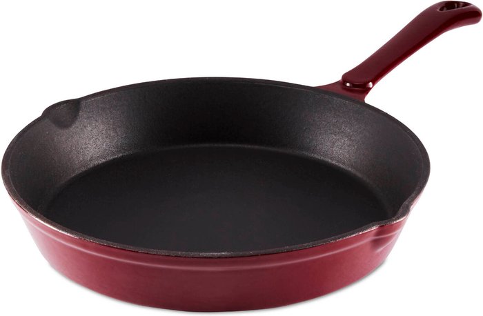 The Range | Barbary & Oak Barbary & Oak 26cm Cast Iron Round Frying Pan - Red Barbary & Oak Barbary & Oak 26cm Cast Iron Round Frying Pan - Red