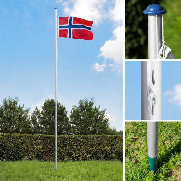 The Range | TECTAKE Flagpole Aluminium - Norway TECTAKE Flagpole Aluminium - Norway