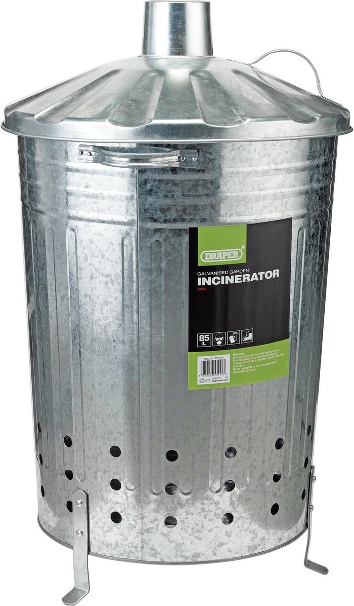 The Range | Draper Draper Galvanised Incinerator and Lid Draper Draper Galvanised Incinerator and Lid