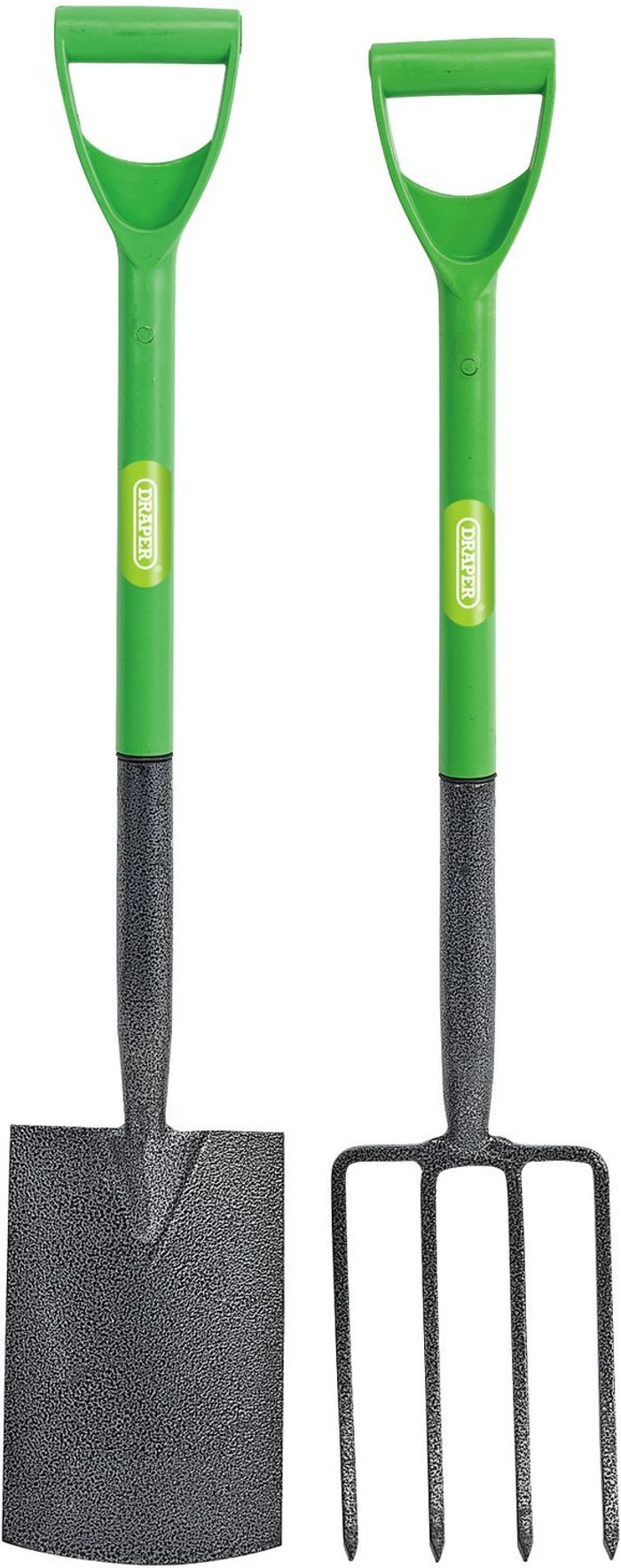 The Range | Draper Draper Carbon Steel Garden Fork And Spade Set - Green Draper Draper Carbon Steel Garden Fork And Spade Set - Green