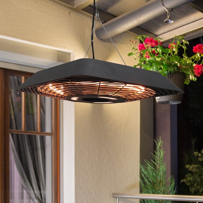 The Range | Outsunny Outsunny 2000W Patio Electric Ceiling Hanging Haloge Heater - Black Outsunny Outsunny 2000W Patio Electric Ceiling Hanging Haloge Heater - Black