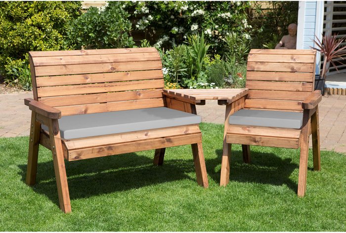 The Range | Charles Taylor Charles Taylor 3 Seat Companion Set Angled with Seat Cushions - Grey Charles Taylor Charles Taylor 3 Seat Companion Set Angled with Seat Cushions - Grey