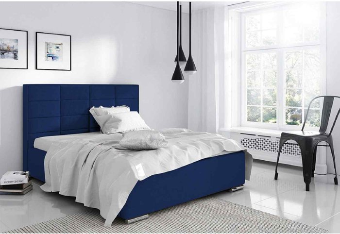 The Range | Bulia Bed Super King Plush Velvet Blue Bulia Bed Super King Plush Velvet Blue