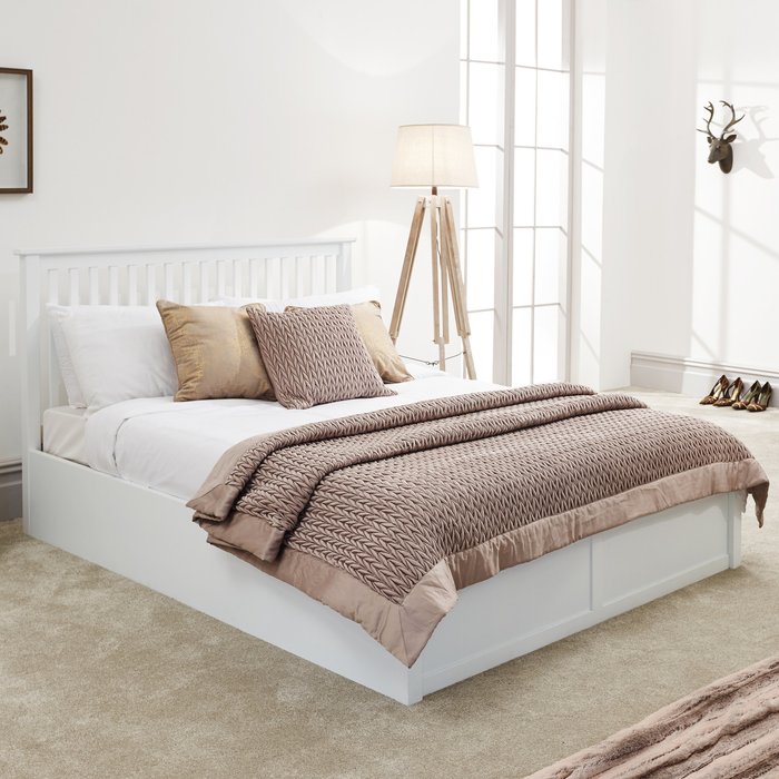 The Range | GFW Como Wooden Ottoman Bed - White / King GFW Como Wooden Ottoman Bed - White / King
