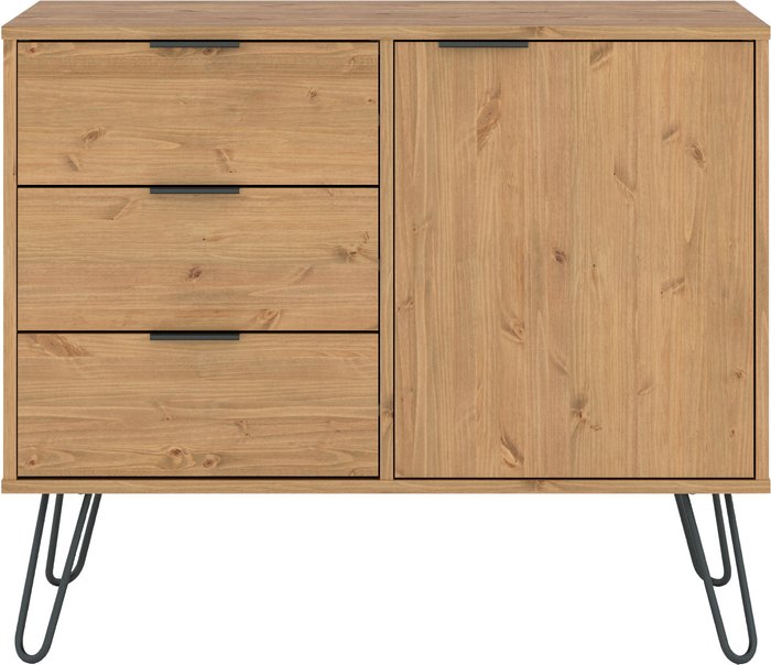 The Range | Core Products Ltd Augusta small sideboard with 1 door and 3 drawers - Antique waxed pine Core Products Ltd Augusta small sideboard with 1 door and 3 drawers - Antique waxed pine