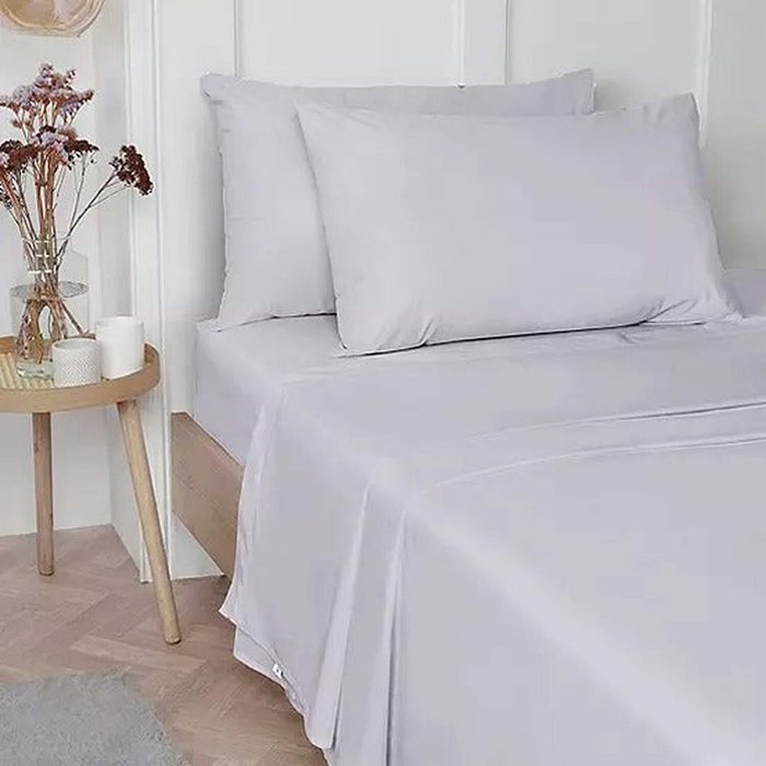 The Range | Vantona Luxury Cotton Plain Dyed Fitted Sheets 180 TC - Lilac / Double Vantona Luxury Cotton Plain Dyed Fitted Sheets 180 TC - Lilac / Double