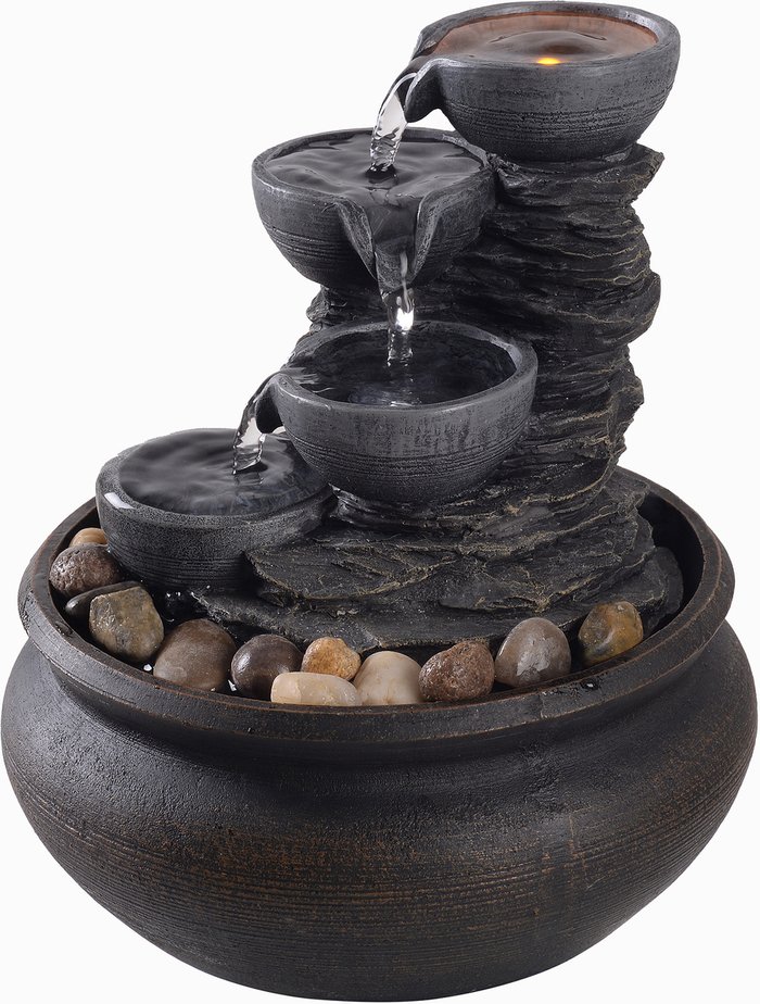 The Range | Teamson Home Teamson Home Peaktop Water Table Top Fountain Indoor Grey Ornament With Lights PT-TF0001-UK Teamson Home Teamson Home Peaktop Water Table Top Fountain Indoor Grey Ornament With Lights PT-TF0001-UK