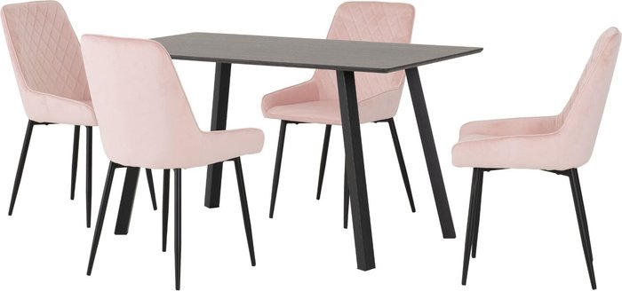 The Range | Seconique Berlin Dining Set with Avery Chairs - Baby Pink Seconique Berlin Dining Set with Avery Chairs - Baby Pink