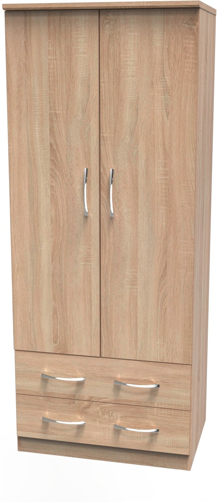 The Range | Avon Ready Assembled 2 Door 2 Drawer Wardrobe - Bardolino (Light) Oak Avon Ready Assembled 2 Door 2 Drawer Wardrobe - Bardolino (Light) Oak