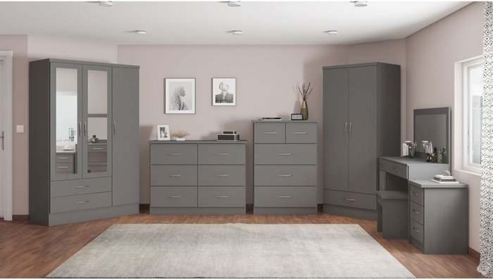 The Range | Seconique Nevada 6 Drawer Chest - 3D Effect Grey Seconique Nevada 6 Drawer Chest - 3D Effect Grey
