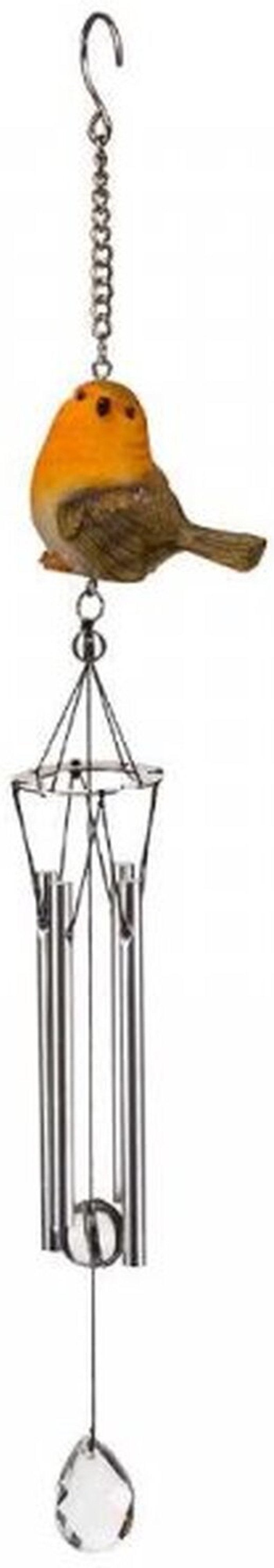 The Range | Garden Mile Robin Wind Chime - Brown,Orange,Silver Garden Mile Robin Wind Chime - Brown,Orange,Silver