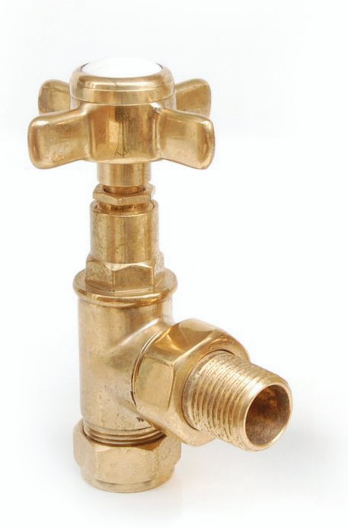 The Range | Towelrads Towelrads Traditional Cross-Head Manual Angled Valve & Lockshield Set - Unlac Brass Towelrads Towelrads Traditional Cross-Head Manual Angled Valve & Lockshield Set - Unlac Brass