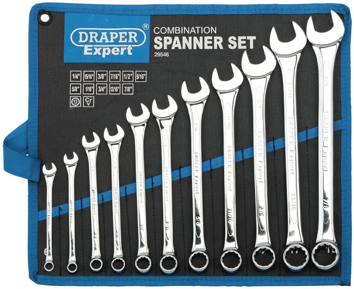 The Range | Draper Draper 11 Piece Combination Spanner Set Imperial Draper Draper 11 Piece Combination Spanner Set Imperial
