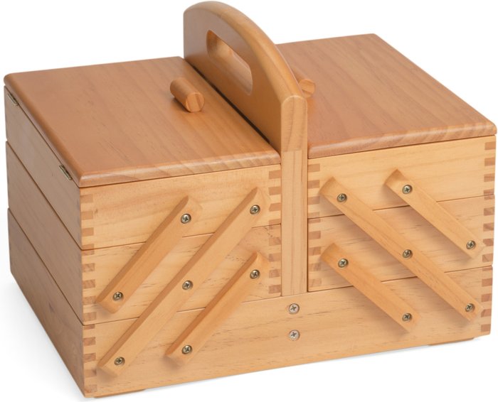 The Range | HobbyGift 3 Tier Pine Wood Sewing Box - Light Wood HobbyGift 3 Tier Pine Wood Sewing Box - Light Wood