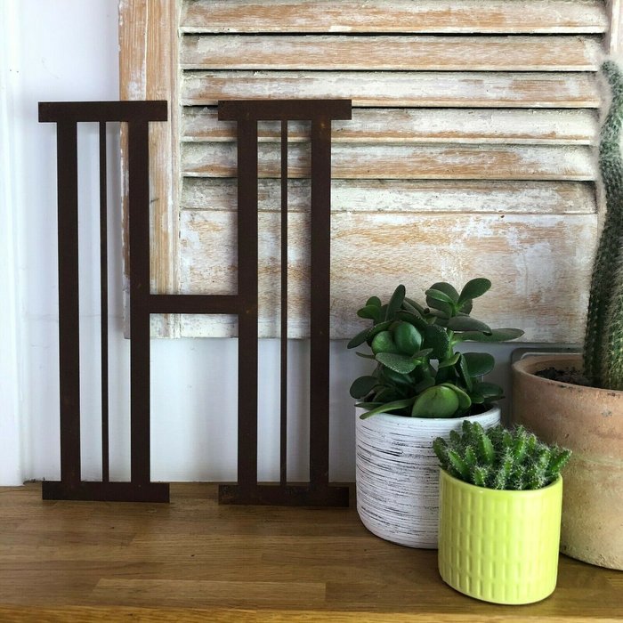 The Range | RW NORFOLK Art Deco 12 Inch Rusty Metal Letter W - Rusted RW NORFOLK Art Deco 12 Inch Rusty Metal Letter W - Rusted