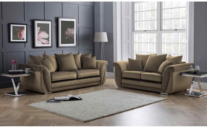 The Range | Simply Eleganza Luca 3 Plus 2 Seater Scatterback Sofa Set - Brown Simply Eleganza Luca 3 Plus 2 Seater Scatterback Sofa Set - Brown