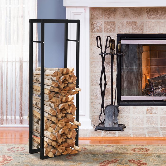 The Range | HOMCOM HOMCOM 150Cm Metal Firewood Log Holder Rack Elevated Design Base Side Rails HOMCOM HOMCOM 150Cm Metal Firewood Log Holder Rack Elevated Design Base Side Rails