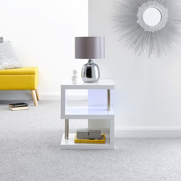 The Range | Dunelm Polar LED Side Table White Dunelm Polar LED Side Table White